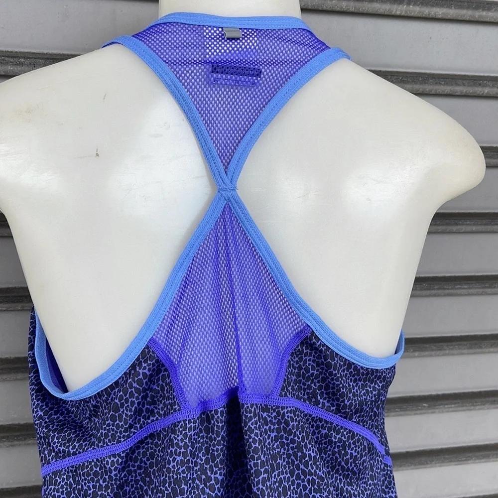Nike Dri-FIT Purple Blue Snakeskin Reptile Print Mesh Racerback Tank Top M